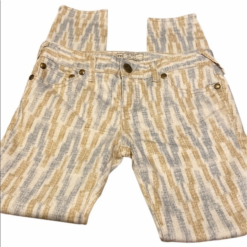 Free people Aztec jeans zipper ankle size 25
